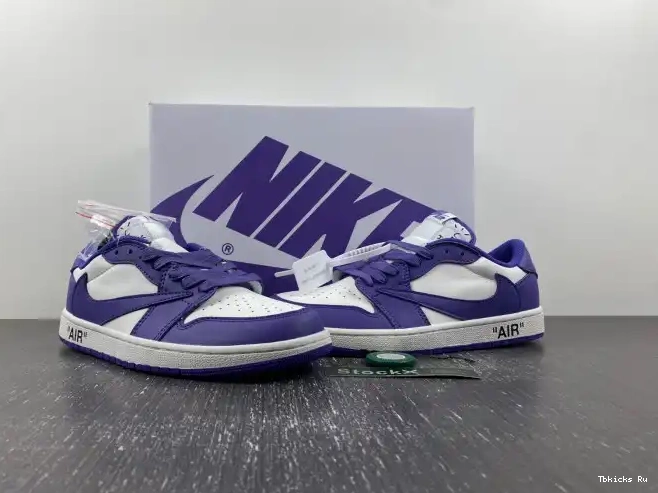 Rep TBK CUSTOM SCOTT X OFF-WHITE 1 AIR JORDAN TRAVIS DM7890-386 X 0406